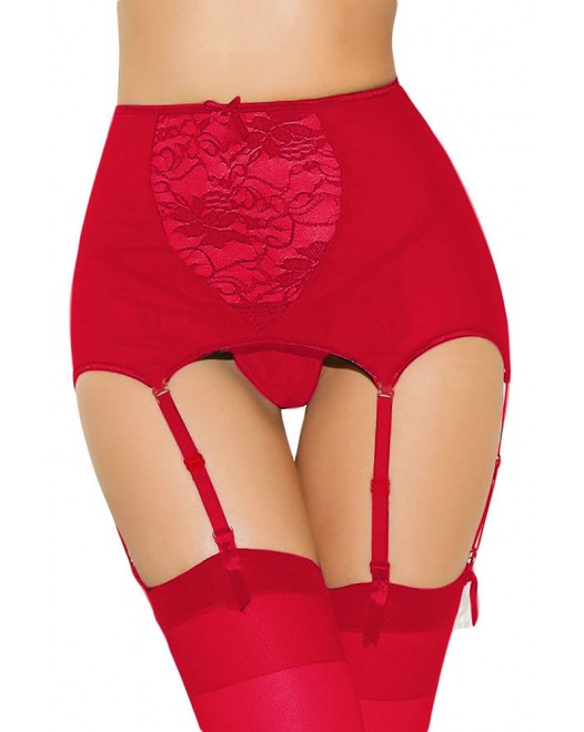 Lace Hollow Out Red Garter Belt